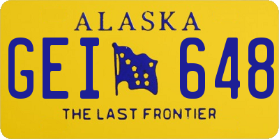 AK license plate GEI648