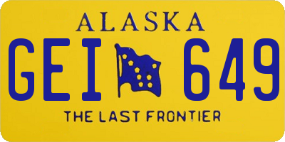 AK license plate GEI649