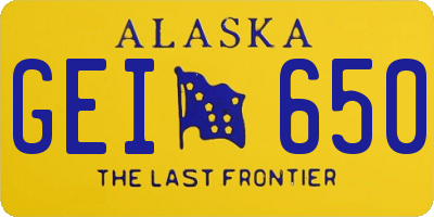 AK license plate GEI650