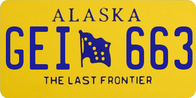 AK license plate GEI663