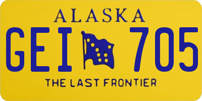 AK license plate GEI705