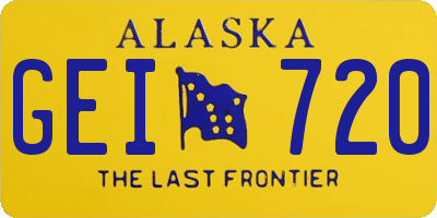 AK license plate GEI720