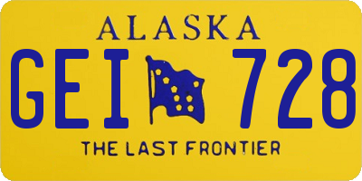 AK license plate GEI728
