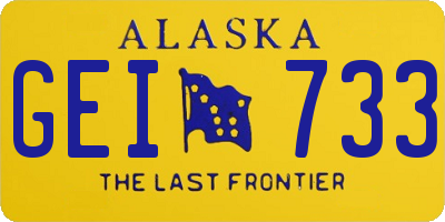 AK license plate GEI733