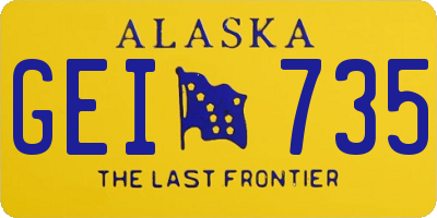 AK license plate GEI735