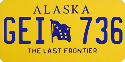 AK license plate GEI736