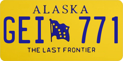 AK license plate GEI771