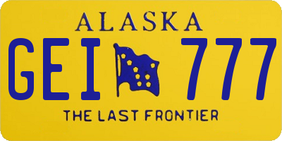 AK license plate GEI777
