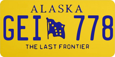 AK license plate GEI778