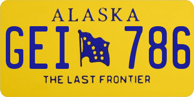 AK license plate GEI786