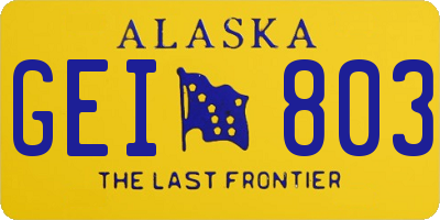 AK license plate GEI803