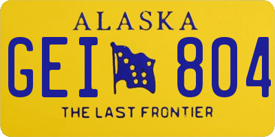 AK license plate GEI804