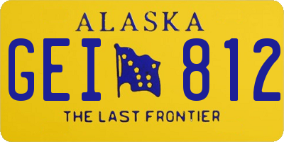AK license plate GEI812