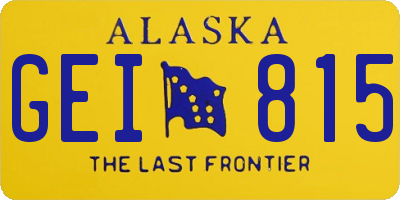 AK license plate GEI815