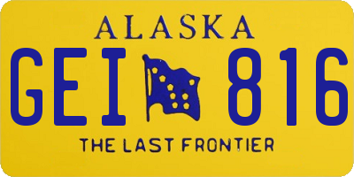AK license plate GEI816