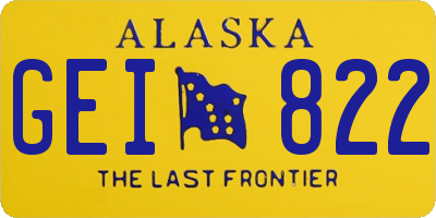 AK license plate GEI822