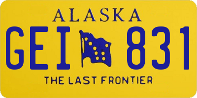 AK license plate GEI831
