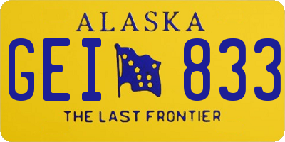 AK license plate GEI833