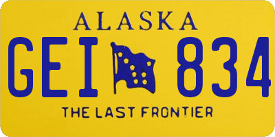 AK license plate GEI834