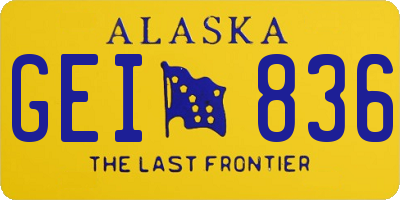 AK license plate GEI836