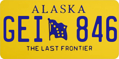 AK license plate GEI846