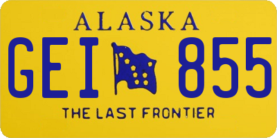AK license plate GEI855