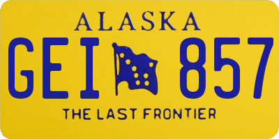AK license plate GEI857