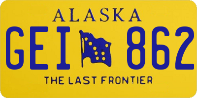 AK license plate GEI862