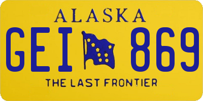 AK license plate GEI869