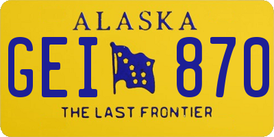 AK license plate GEI870