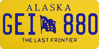 AK license plate GEI880