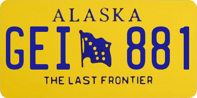 AK license plate GEI881