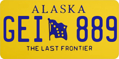 AK license plate GEI889