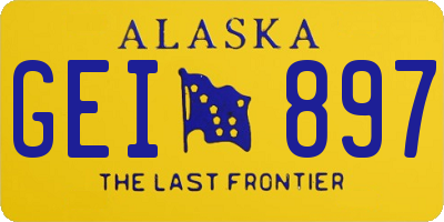 AK license plate GEI897