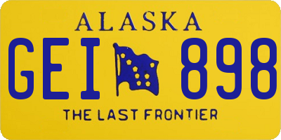 AK license plate GEI898