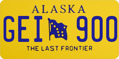 AK license plate GEI900