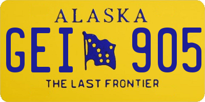AK license plate GEI905