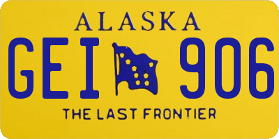 AK license plate GEI906
