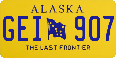 AK license plate GEI907