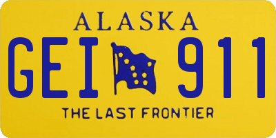 AK license plate GEI911