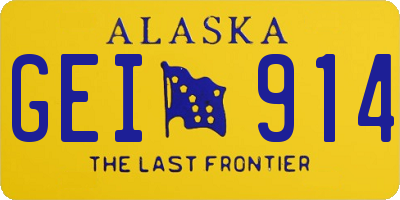 AK license plate GEI914