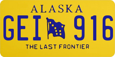 AK license plate GEI916