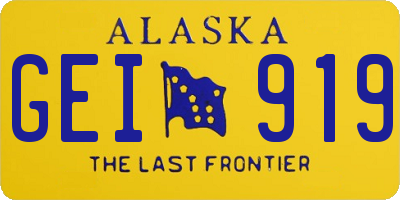 AK license plate GEI919