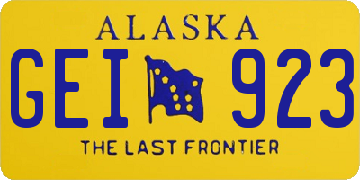 AK license plate GEI923