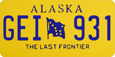 AK license plate GEI931