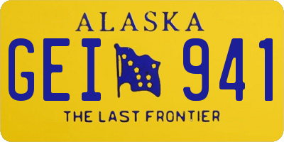 AK license plate GEI941