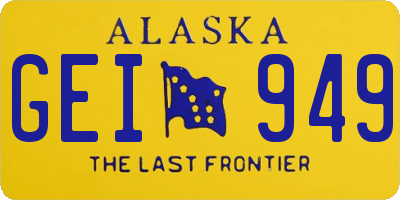 AK license plate GEI949