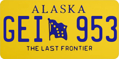 AK license plate GEI953