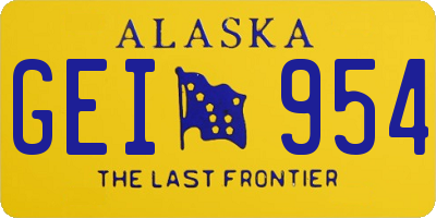 AK license plate GEI954