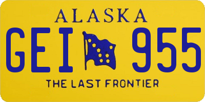 AK license plate GEI955